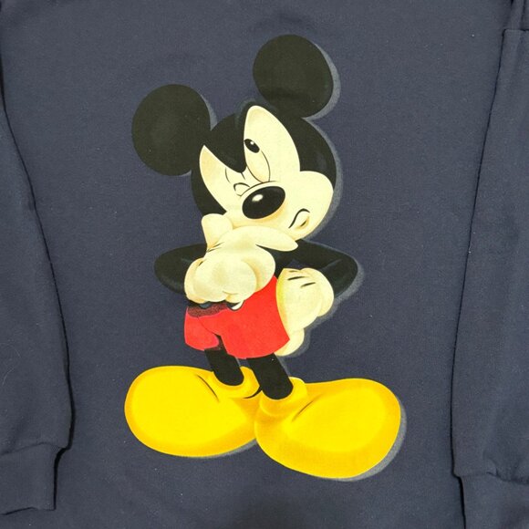 VTG Mickey Unlimited Sweatshirt Adult L/XL Blue Mickey Mouse 90s Disney - Picture 3 of 8
